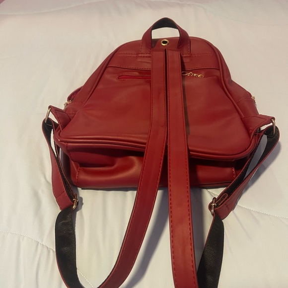 Girls Bowknot Cute Leather Backpack Mini Backpack Purse for Women (Red) (2 pcs) - Picture 3 of 14